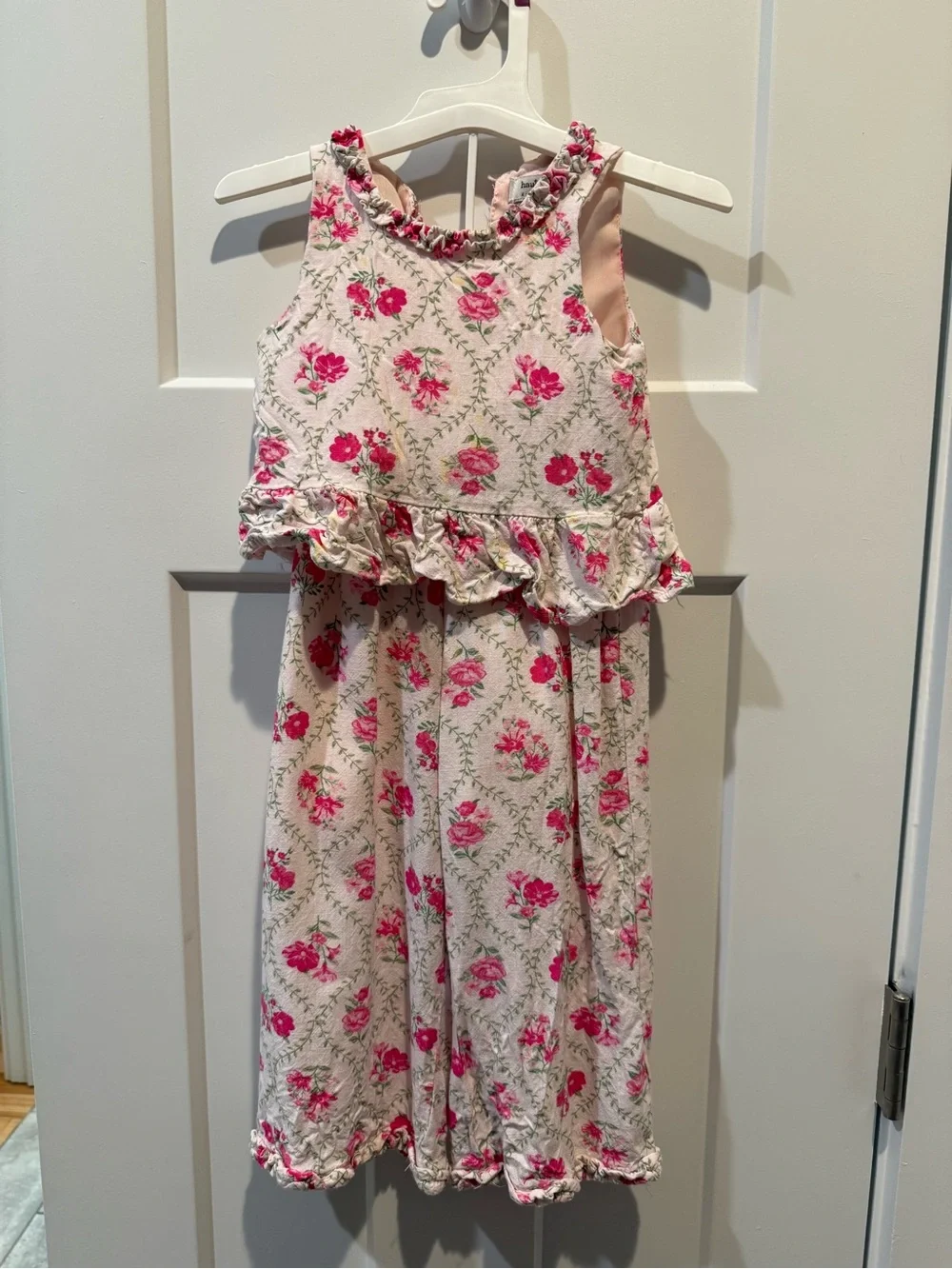 Girls Floral Sleeveless Ruffle Set - Pink Floral